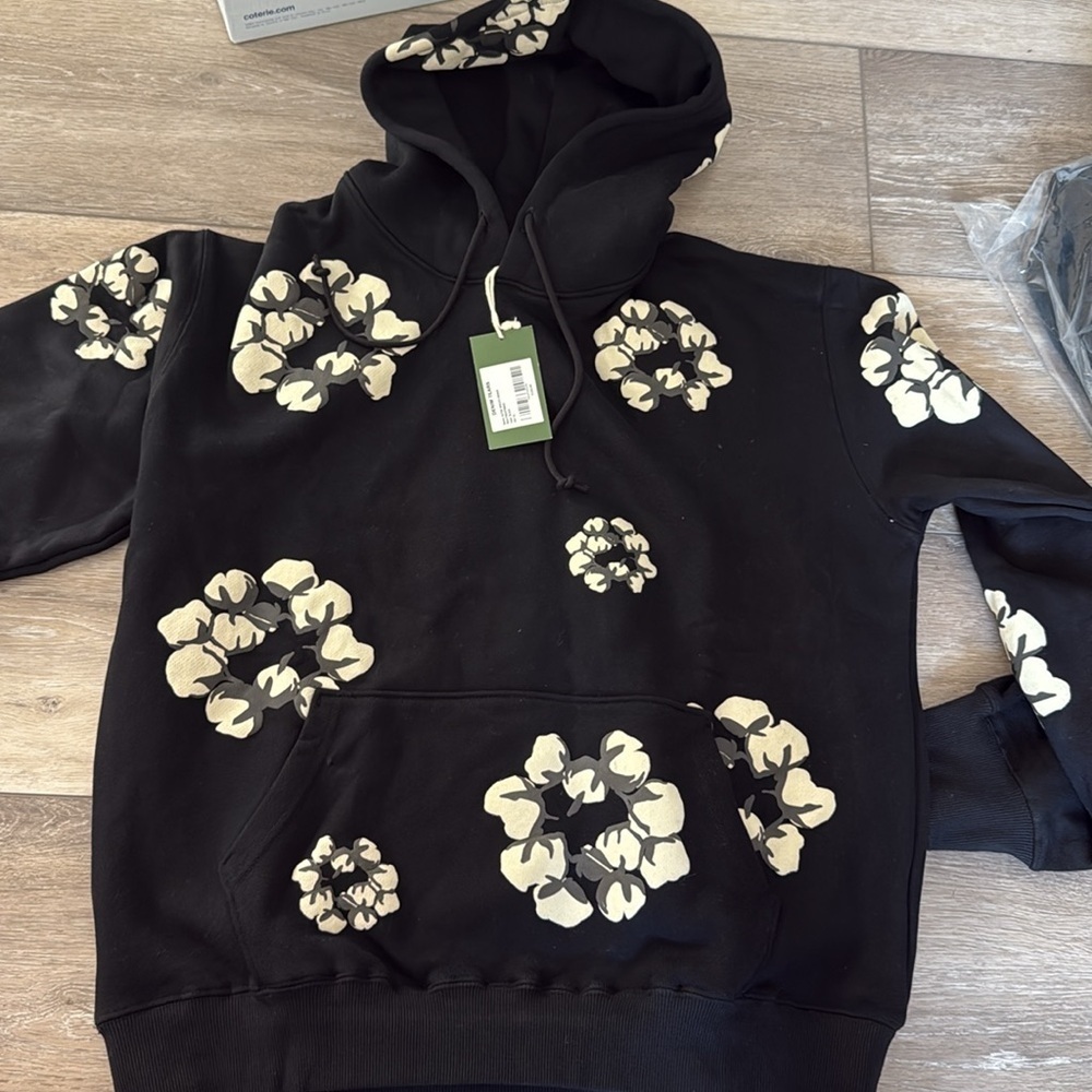 Denim Tears x CPFM Cactus Tears Wreath Hoodie Sweatshirt Black - Picture 2 of 4